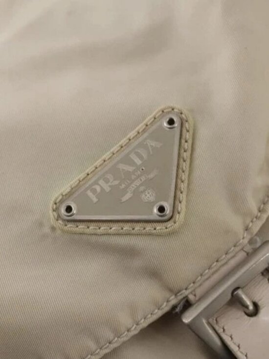 PRADA Backpack Nylon White Silver Auth bs33253 main image 9
